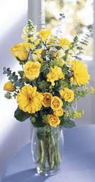  Balgat online çiçek siparişi vermek  sari güller ve gerbera cam yada mika vazo