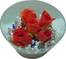  Balgat Ankara çiçek online çiçek siparişi  5 adet gül ve cam tanzimde çiçekler