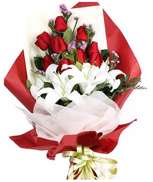  Ankara çiçekçi mağazası  1 dal kazablankaa 9 adet kırmızı gül buketi