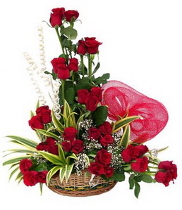  Balgat Ankara çiçek online çiçek siparişi  25 adet kırmızı gül sepeti çiçeği