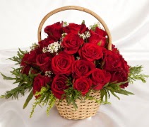 19 adet kırmızı gülden çiçek sepeti  Ankara çiçek servisi , çiçekçi adresleri 