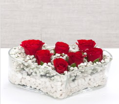 kalp içerisinde 7 adet kırmızı gül  Balgat Ankara online çiçek gönderme sipariş 
