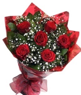 6 adet kırmızı gülden buket  yurtiçi ve yurtdışı çiçek siparişi 