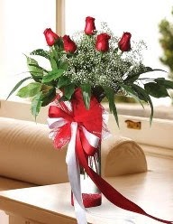 Camda 5 kırmızı gül tanzimi  Balgat Ankara çiçek gönderme 