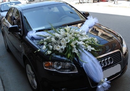 Ankara araba süslemesi gelin arabası  Balgat  ucuz çiçek , çiçekçi , çiçekçilik 