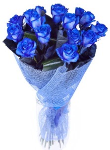 12 adet mavi gül buketi  Ankara çiçek servisi , çiçekçi adresleri 