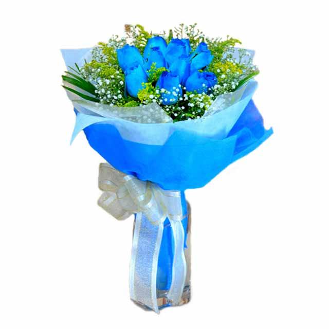 7 adet mavi gül buketi  Ankara çiçekçiler hediye çiçek yolla 