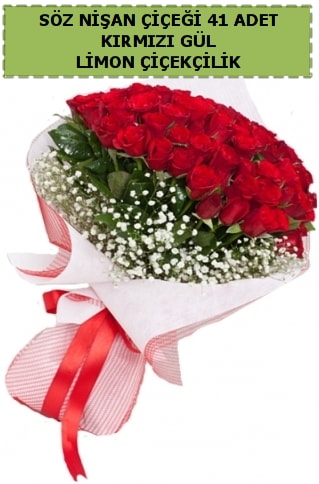 41 adet kırmızı gül söz nişan kız isteme çiçeği