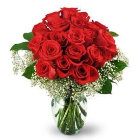 25 adet kırmızı gül cam vazoda  Ankara çiçekçiler hediye çiçek yolla 
