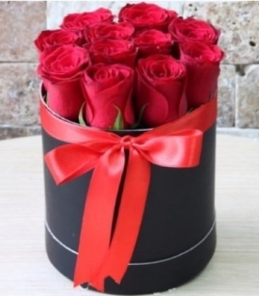 Kutu içerisinde 9 adet kırmızı gül  Ankara çiçekçi mağazası 