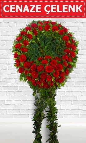 Kırmızı Çelenk Cenaze çiçeği  balgat çiçek siparişi Ankara çiçek yolla 