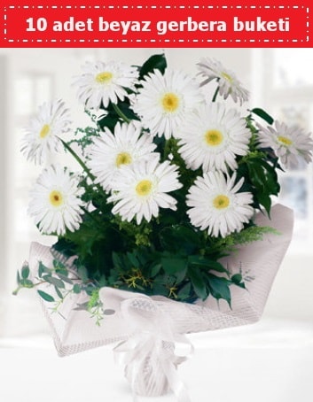 10 Adet beyaz gerbera buketi  Ankara çiçekçiler hediye çiçek yolla 