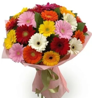 Karışık büyük boy gerbera çiçek buketi  çiçek satışı ankara balgat çiçekçi 