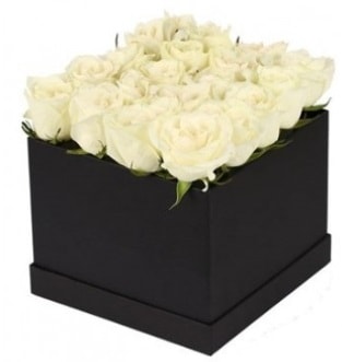 Kare kutuda 19 adet beyaz gül aranjmanı  Balgat Ankara çiçek gönderme 
